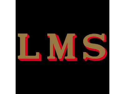 Post 1927 Serifed 14" L.M.S. Letters Gold Shaded Red